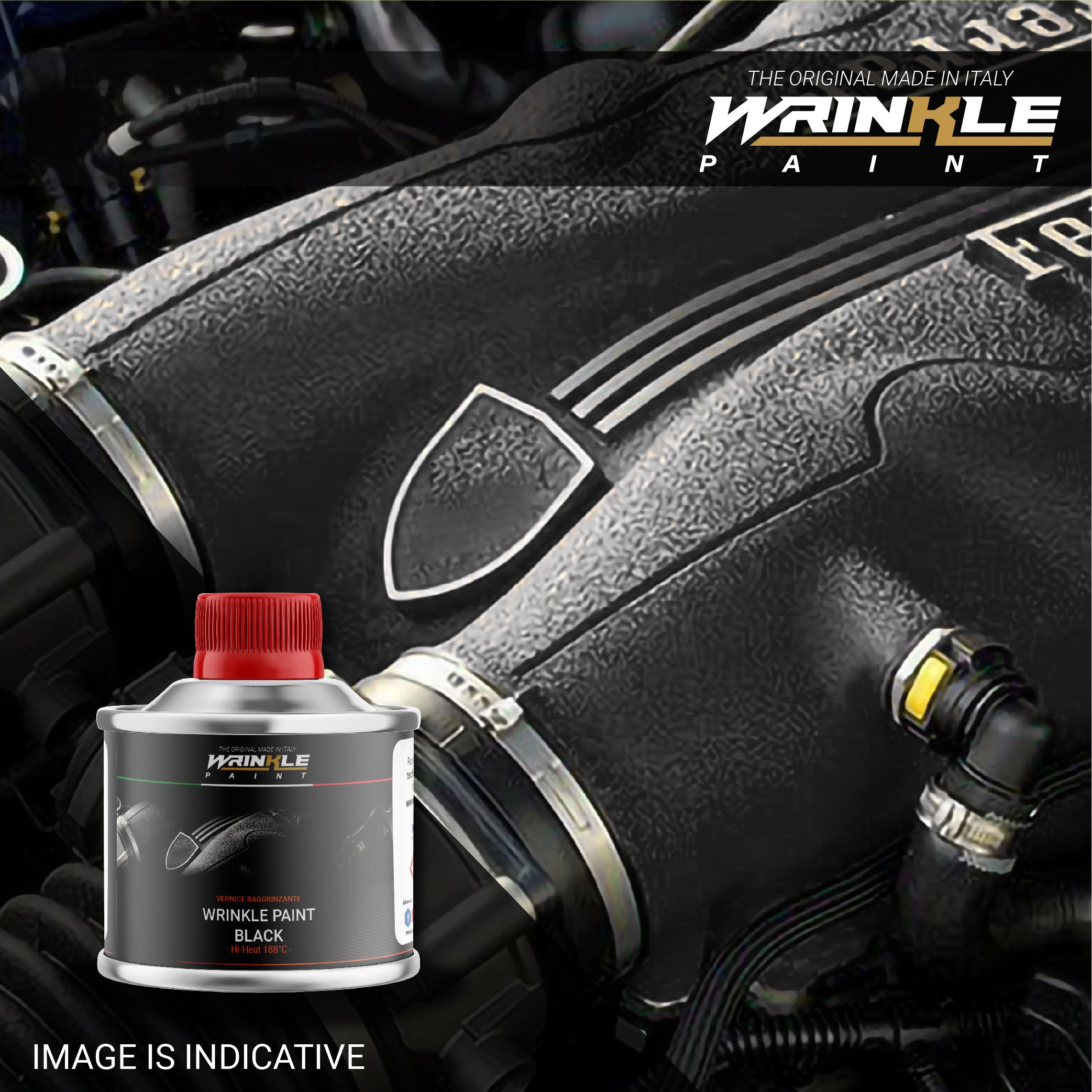 Wrinkle Paint BLACK LAMBORGHINI Engine High Heat - 250 gr