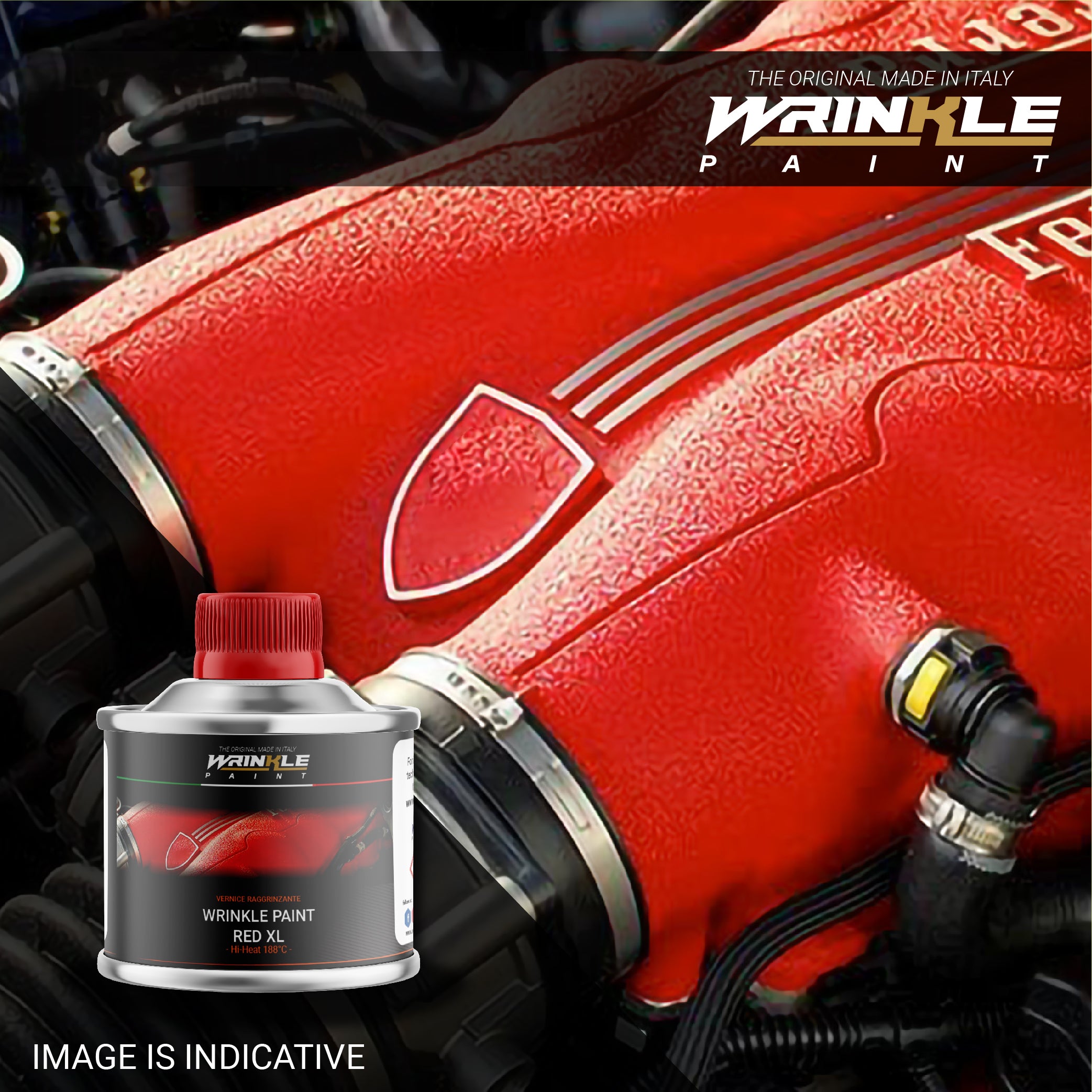 Wrinkle Paint FERRARI RED XL Original Engine High Heat - 500 gr