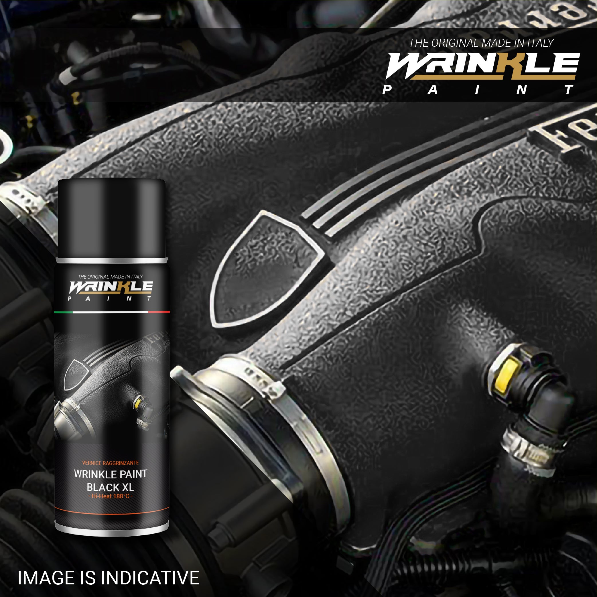 Wrinkle Paint Spray BLACK XL Engine High Heat - 400 ml