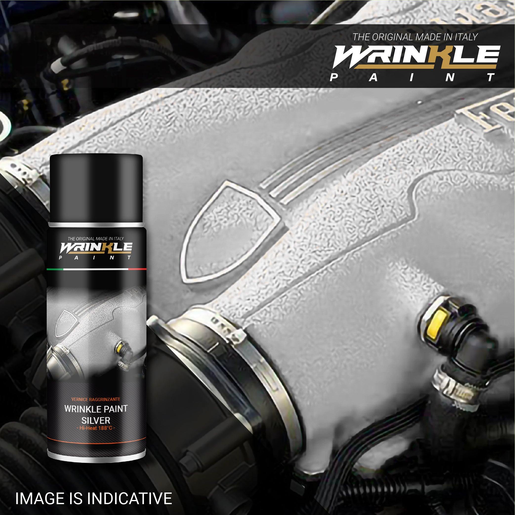 Wrinkle Paint Spray SILVER GRAY Engine High Heat - 400 ml