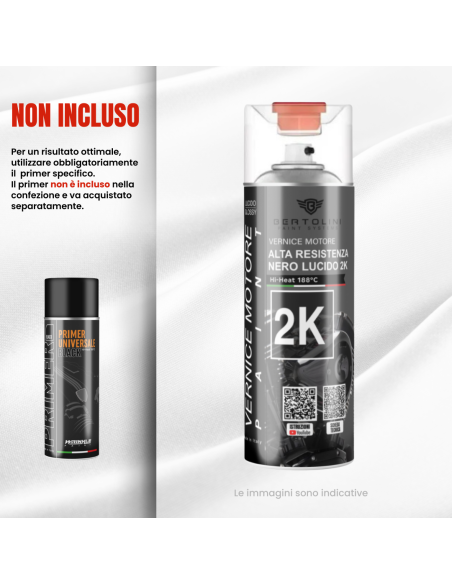GLOSSY BLACK 2K - High Temperature Engine Spray Paint - 400ml